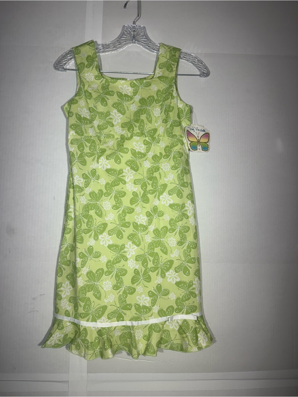 NWT My Michelle Kids Size 12 Dress With Butterfly Detailing And A Bow